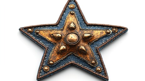 五角星形状的仿真牛仔补丁