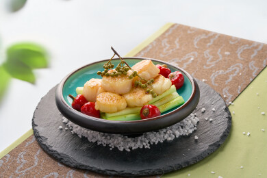 火焰椒麻白芦笋煎澳带       