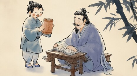 童子拜师学堂读书