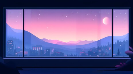 窗外的夜景图