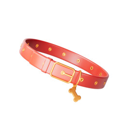 三维渲染白色背景下的宠物项圈