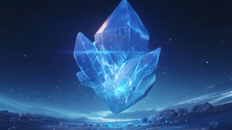 深蓝色背景的蓝色水晶簇