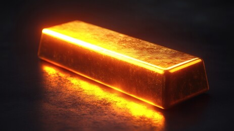 黑色背景下的金色金条