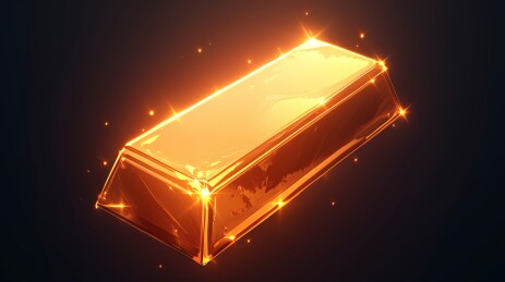 黑色背景下的金色金条