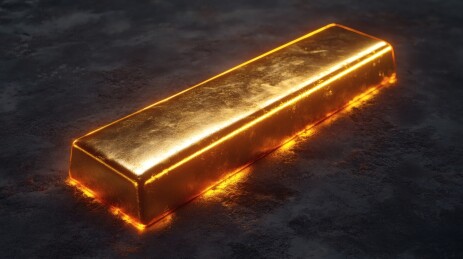 黑色背景下的金色金条