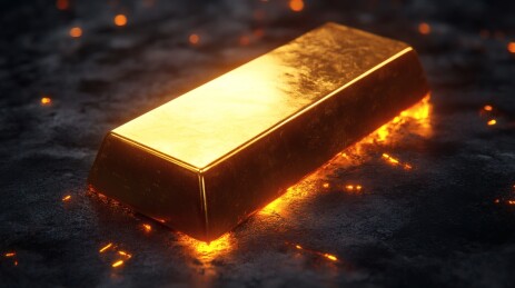 黑色背景下的金色金条