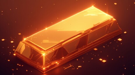 黑色背景下的金色金条