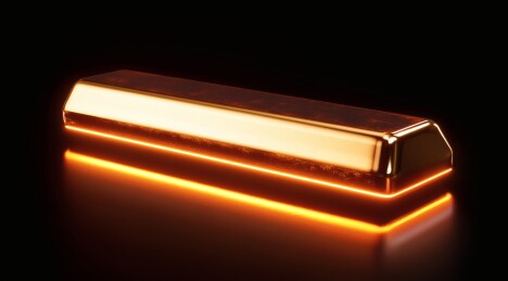 黑色背景下的金色金条