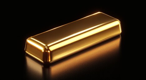 黑色背景下的金色金条