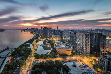 杭州印日出朝霞