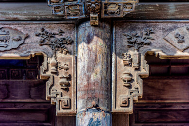 中国山西晋中灵石县王家大院木雕艺术