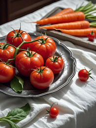 新鲜圣女果小番茄小红果特写