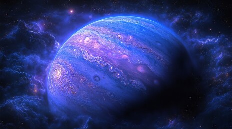 蓝紫气体行星风暴