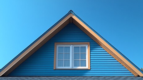 美式屋顶蓝天背景