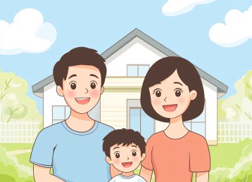 新家前的幸福一家