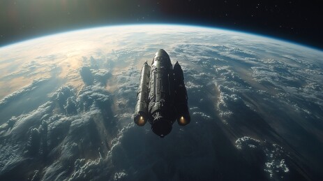 太空船离开地球