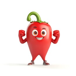 拟人化的红辣椒形象
