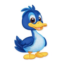 蓝黄小鸭刺绣图