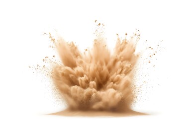 白色背景的沙尘