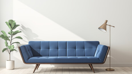 现代简约蓝色沙发家居场景