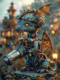 蒸汽朋克风格的城堡机械战士