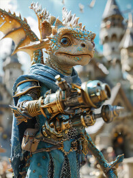 蒸汽朋克风格的城堡机械战士