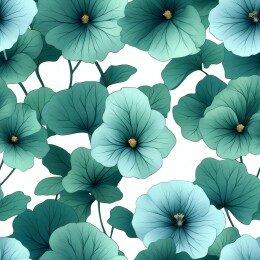 绿荷白莲清新植物图案