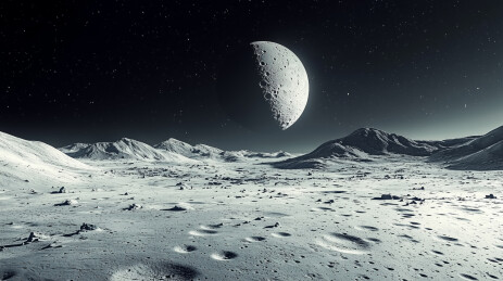 月球表面地面特写