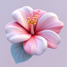 芙蓉花立体插画
