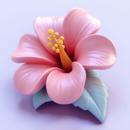 芙蓉花立体插画