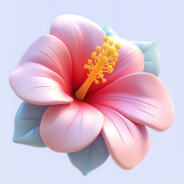 芙蓉花立体插画