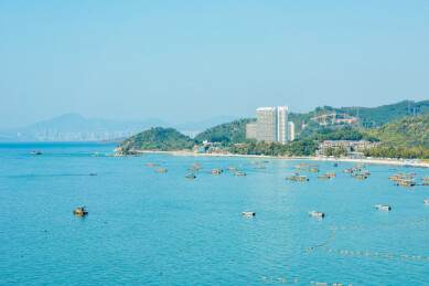 广东省惠州市巽寮湾海1月冬季海岸线风景