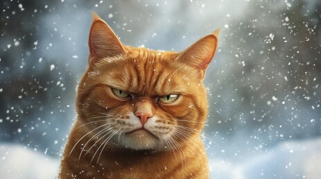 傲娇冬日橘猫