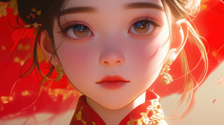 红衣女子精美画像