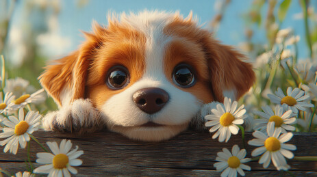 萌宠狗狗田园风光照