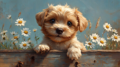 萌宠狗狗田园风光照