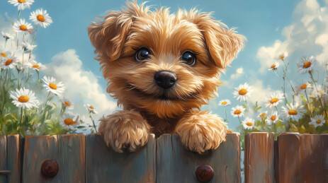 萌宠狗狗田园风光照