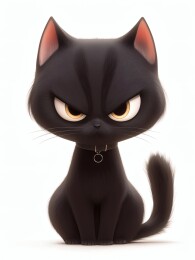 戴铃项圈的黑猫咪