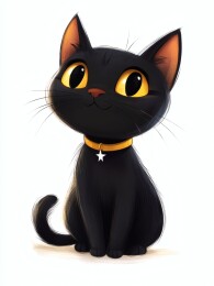 戴铃项圈的黑猫咪