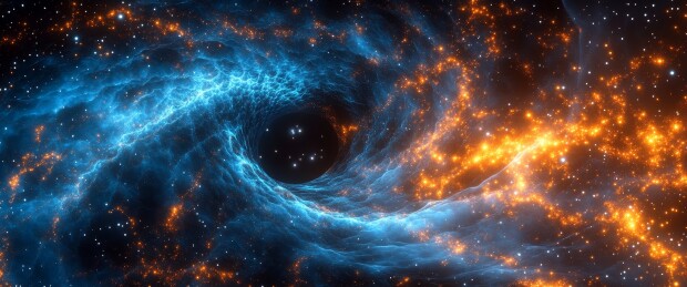 星云深处的黑洞引力