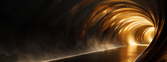 金色道路隧道科技背景