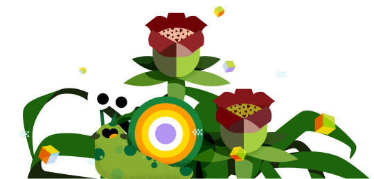 花朵下的的彩虹蜗牛矢量插画免扣元素