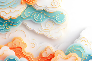 中国风传统祥云纹理元素