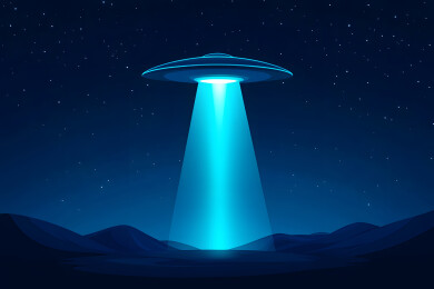 外星人飞船UFO的三维渲染场景
