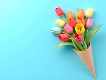 母亲节的郁金香花束概念插图