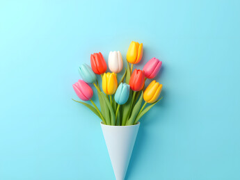 母亲节的郁金香花束概念插图