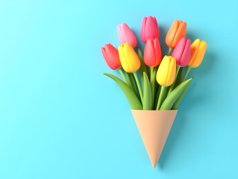 母亲节的郁金香花束概念插图