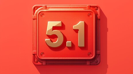 红色背景上的金色劳动节数字