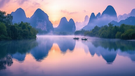 漓江山水清晨美景