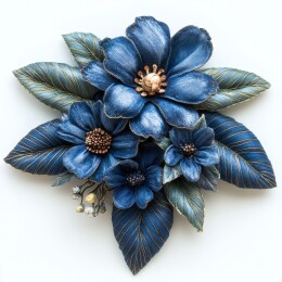 蓝色布艺花朵装饰艺术品